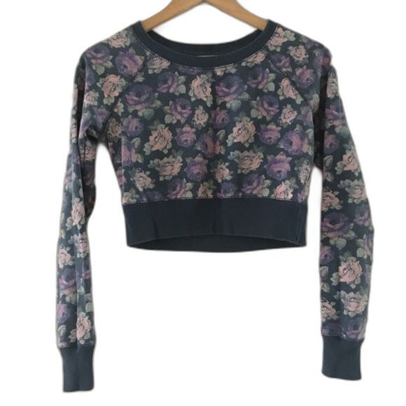 Mossimo Supply Co. Tops - Mossimo Floral Croptop Long‎ Sleeve Shirt Size XSmall
